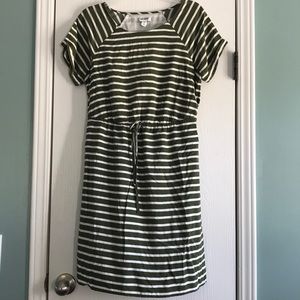 Army green and white dress